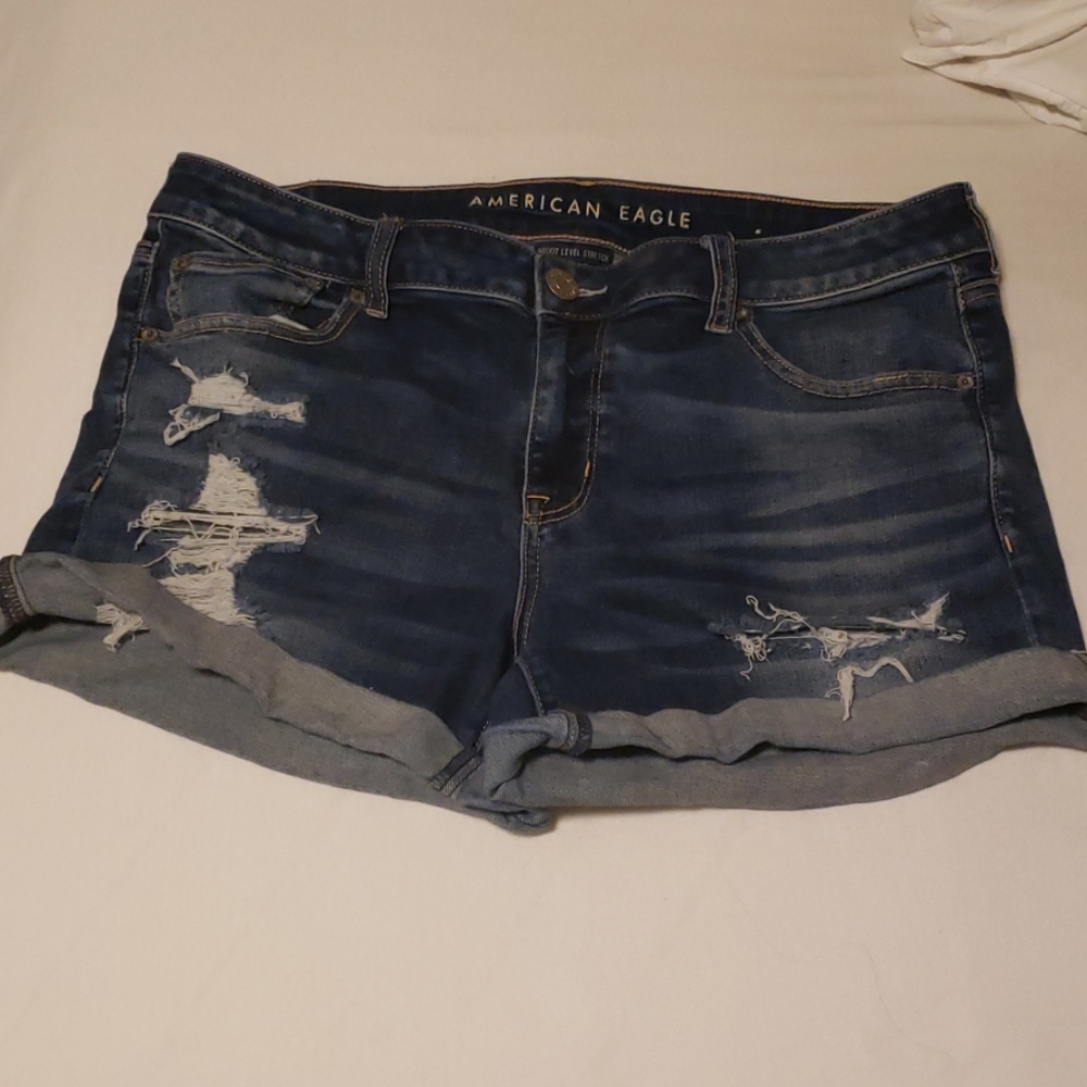 American Eagle Distressed Midi Shorts